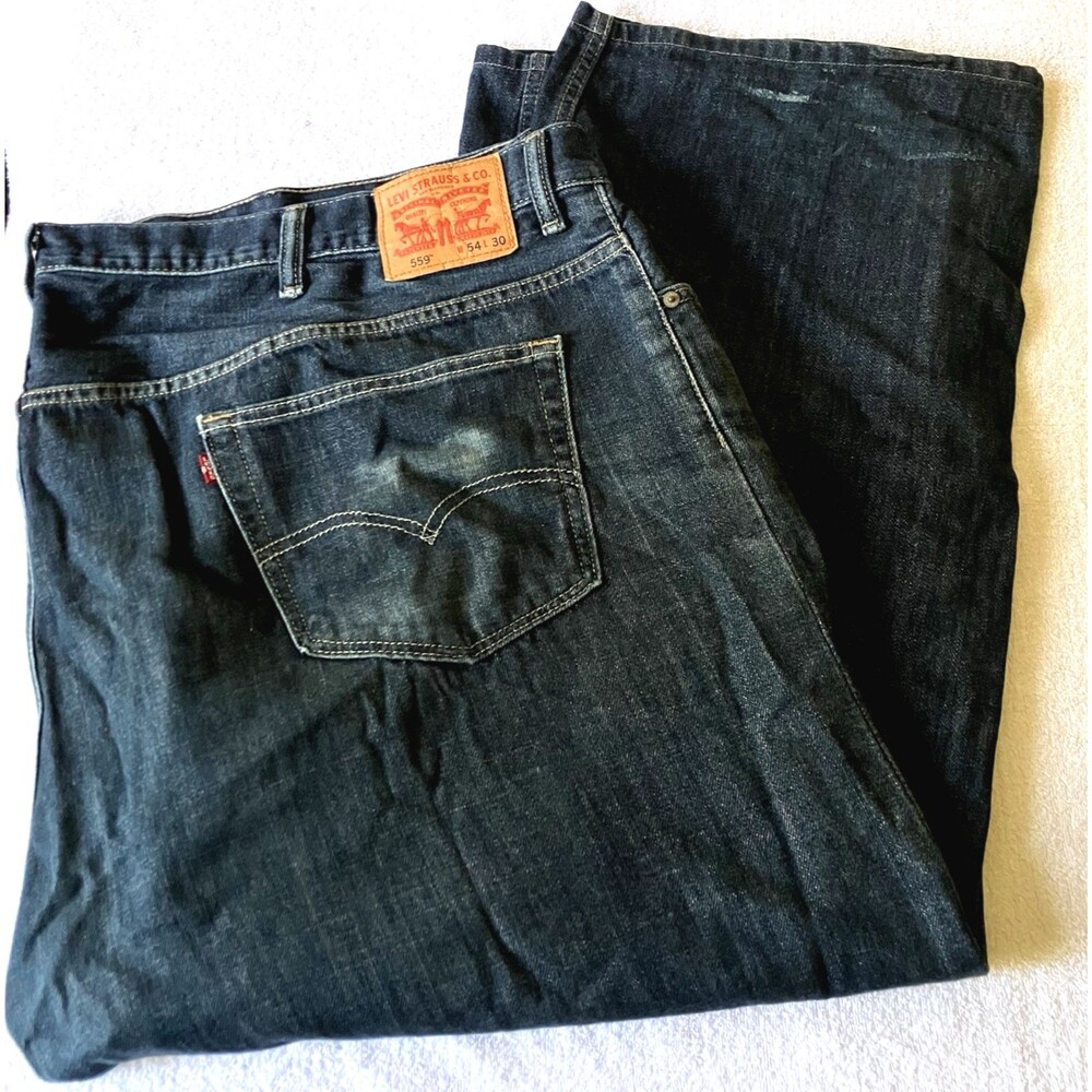 Levi’s 559 Jeans Relaxed Straight Leg Dark Wash Blue 52 54 x 27.5 Mens Denim Y2K